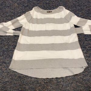 Left & Me Gray Stripped Top sz. S